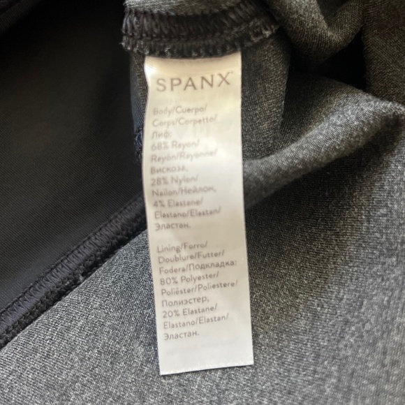 Spanx Ankle Length Ponte Hem Slit Heather Grey Leggings Size M - Picture 5 of 7